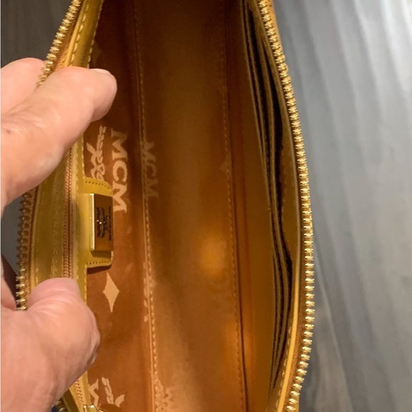 MCM Brown Leather Crossbody Bag with Gold Chain - Picture 2 of 5